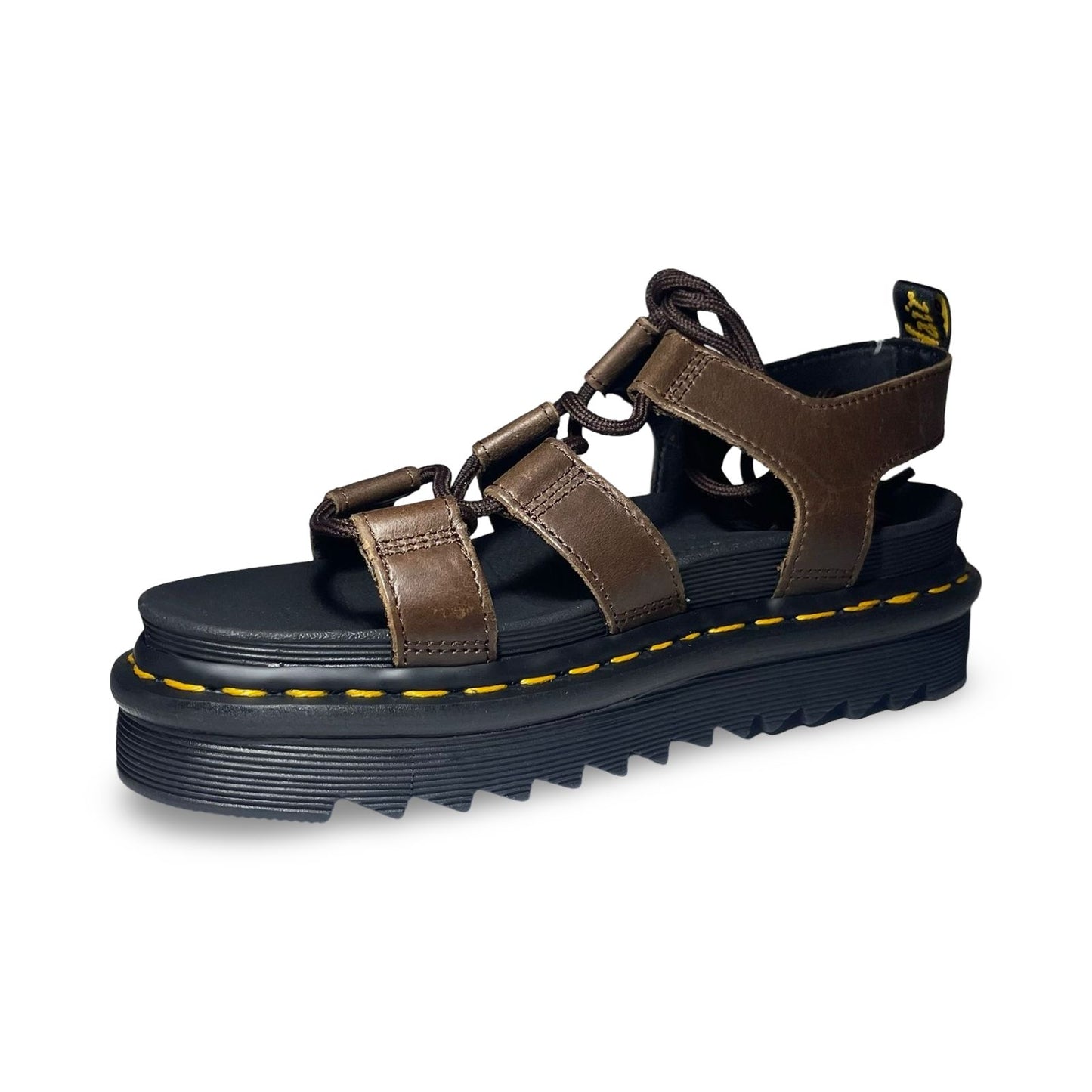 Dr. Martens Nartilla Illusion Leather Gladiator Sandals (Dark Brown)