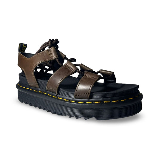 Dr. Martens Nartilla Illusion Leather Gladiator Sandals (Dark Brown)